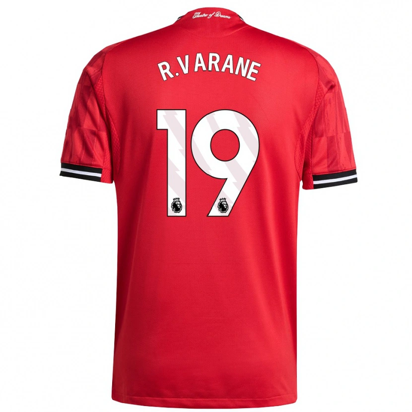 Danxen Mann Raphael Varane #19 Rød Svart Hvit Hjemmetrøye Drakt Trøye 2025/26 Skjorter T-Skjorte