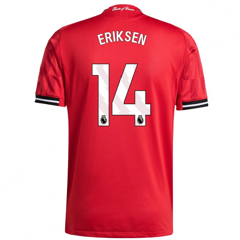 Danxen Mann Christian Eriksen #14 Rød Svart Hvit Hjemmetrøye Drakt Trøye 2025/26 Skjorter T-Skjorte