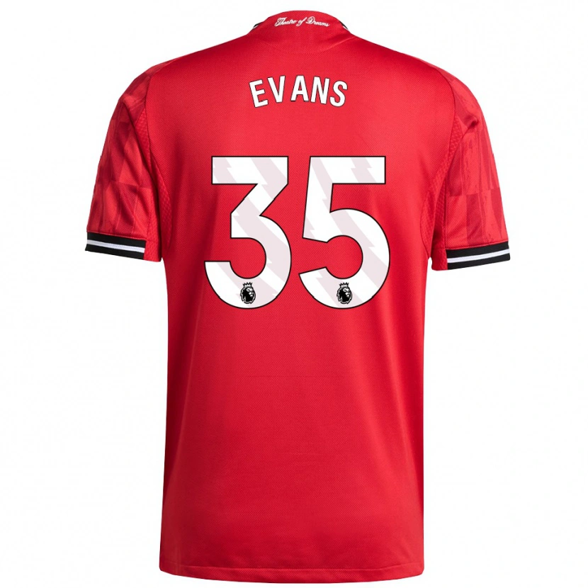 Danxen Mann Jonny Evans #35 Rød Svart Hvit Hjemmetrøye Drakt Trøye 2025/26 Skjorter T-Skjorte