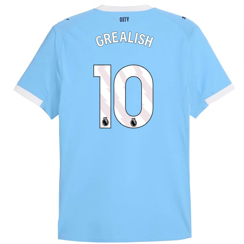 Danxen Mann Jack Grealish #10 Himmelsblå Hvit Hjemmetrøye Drakt Trøye 2025/26 Skjorter T-Skjorte
