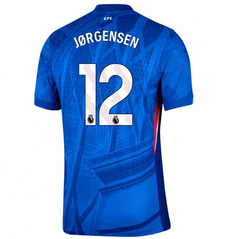 Danxen Mann Filip Jørgensen #12 Blå Hvit Hjemmetrøye Drakt Trøye 2025/26 Skjorter T-Skjorte