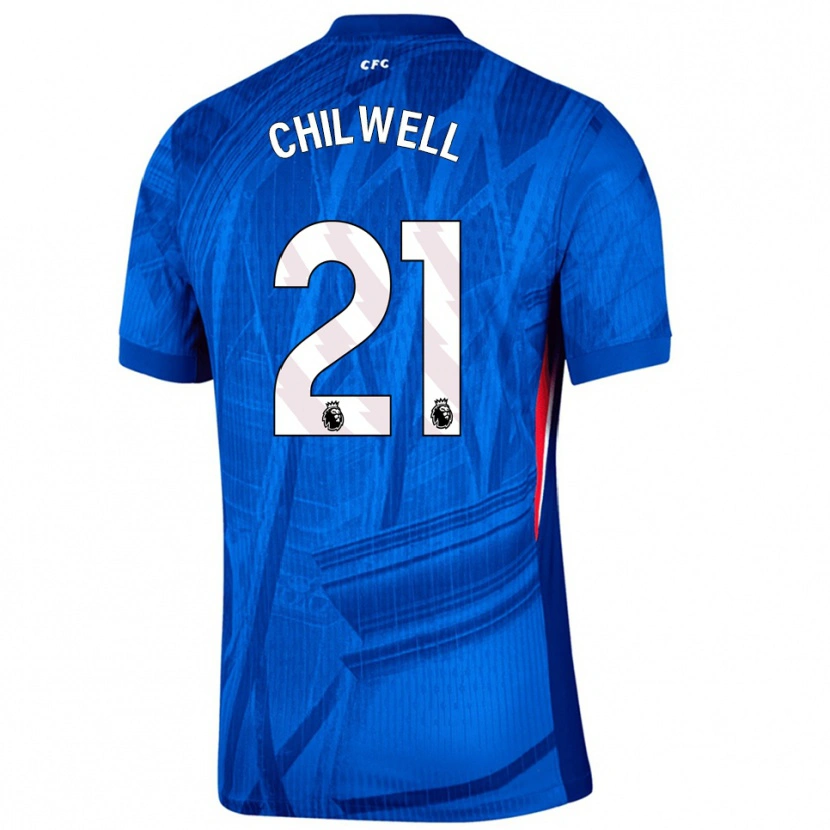 Danxen Mann Ben Chilwell #21 Blå Hvit Hjemmetrøye Drakt Trøye 2025/26 Skjorter T-Skjorte
