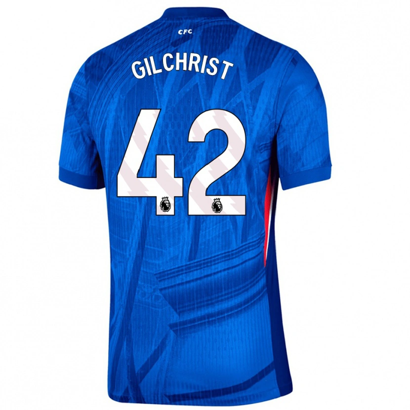 Danxen Mann Alfie Gilchrist #42 Blå Hvit Hjemmetrøye Drakt Trøye 2025/26 Skjorter T-Skjorte