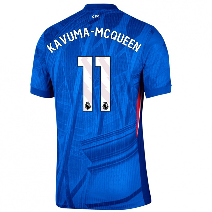 Danxen Mann Ryan Kavuma-Mcqueen #11 Blå Hvit Hjemmetrøye Drakt Trøye 2025/26 Skjorter T-Skjorte
