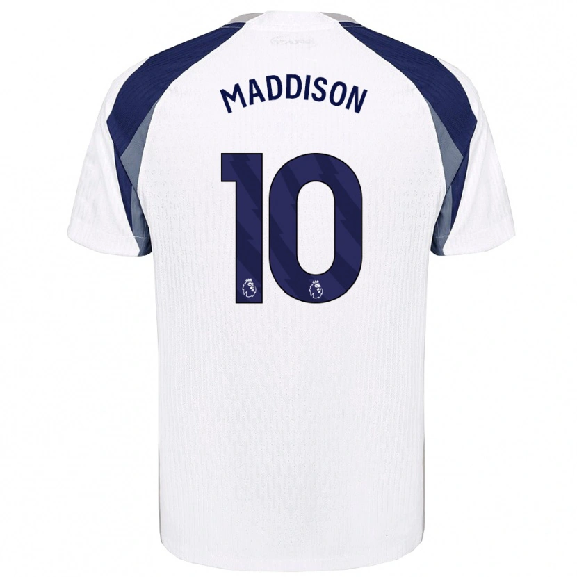 Danxen Mann James Maddison #10 Hvit Marineblå Hjemmetrøye Drakt Trøye 2025/26 Skjorter T-Skjorte