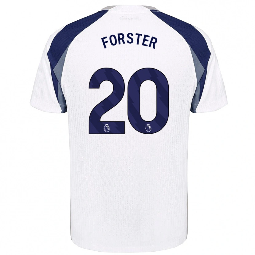 Danxen Mann Fraser Forster #20 Hvit Marineblå Hjemmetrøye Drakt Trøye 2025/26 Skjorter T-Skjorte
