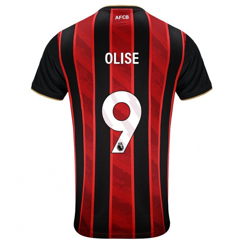 Danxen Mann Josh Hamilton-Olise #9 Rød Svart Hjemmetrøye Drakt Trøye 2025/26 Skjorter T-Skjorte