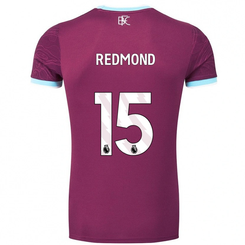 Danxen Mann Nathan Redmond #15 Burgunder Himmelsblå Hjemmetrøye Drakt Trøye 2025/26 Skjorter T-Skjorte