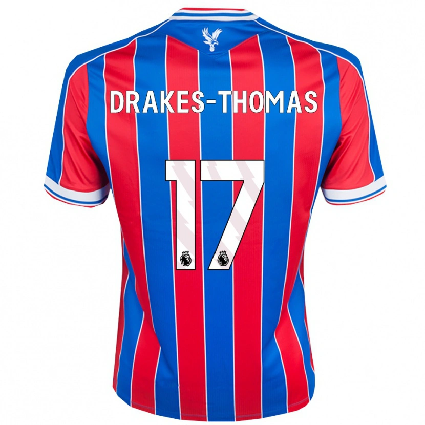 Danxen Mann Joél Drakes-Thomas #17 Blå Rød Hvit Hjemmetrøye Drakt Trøye 2025/26 Skjorter T-Skjorte