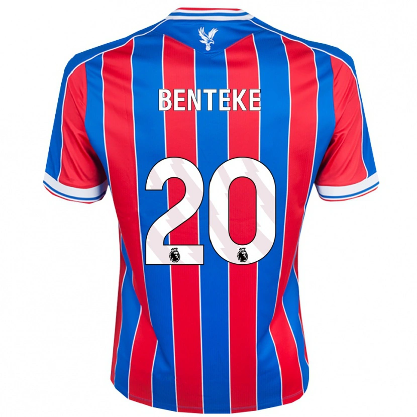 Danxen Mann Christian Benteke #20 Blå Rød Hvit Hjemmetrøye Drakt Trøye 2025/26 Skjorter T-Skjorte