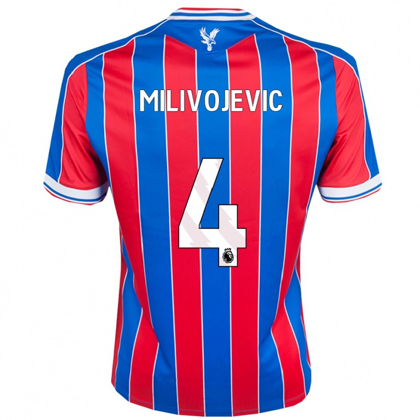 Danxen Mann Luka Milivojevic #4 Blå Rød Hvit Hjemmetrøye Drakt Trøye 2025/26 Skjorter T-Skjorte