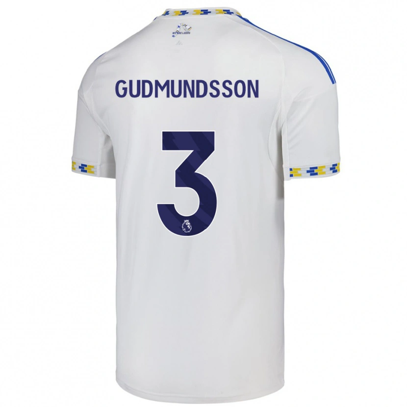 Danxen Mann Gabriel Gudmundsson #3 Hvit Blå Hjemmetrøye Drakt Trøye 2025/26 Skjorter T-Skjorte