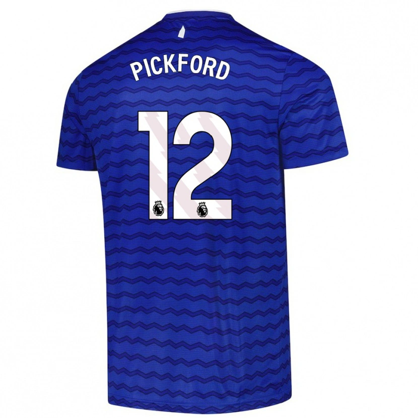 Danxen Mann Jordan Pickford #12 Blå Marineblå Hjemmetrøye Drakt Trøye 2025/26 Skjorter T-Skjorte