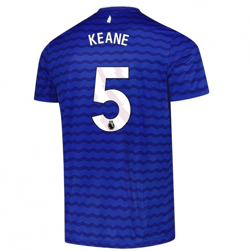 Danxen Mann Michael Keane #5 Blå Marineblå Hjemmetrøye Drakt Trøye 2025/26 Skjorter T-Skjorte