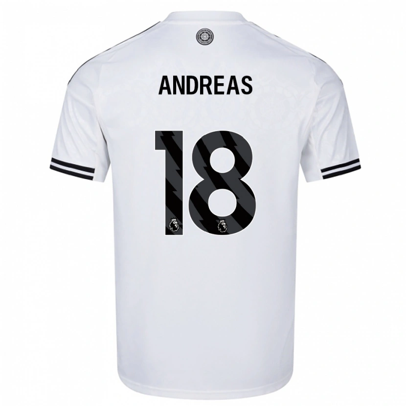 Danxen Mann Andreas Pereira #18 Hvit Svart Hjemmetrøye Drakt Trøye 2025/26 Skjorter T-Skjorte