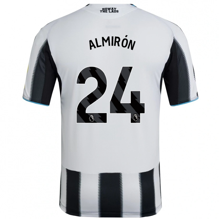 Danxen Mann Miguel Almiron #24 Svart Hvit Hjemmetrøye Drakt Trøye 2025/26 Skjorter T-Skjorte