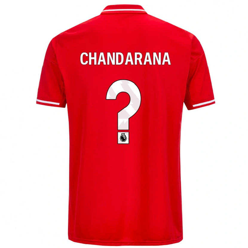 Danxen Mann Millie Chandarana #0 Rød Hvit Hjemmetrøye Drakt Trøye 2025/26 Skjorter T-Skjorte