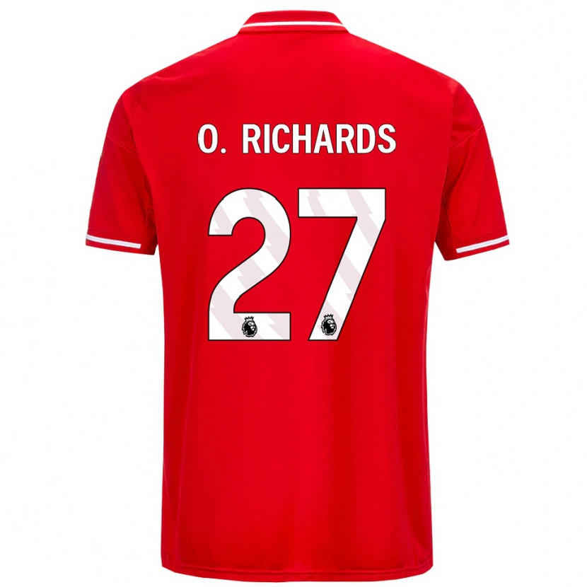 Danxen Mann Omar Richards #27 Rød Hvit Hjemmetrøye Drakt Trøye 2025/26 Skjorter T-Skjorte