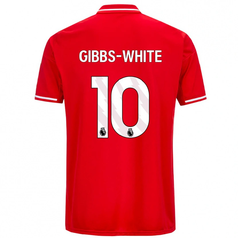 Danxen Mann Morgan Gibbs-White #10 Rød Hvit Hjemmetrøye Drakt Trøye 2025/26 Skjorter T-Skjorte