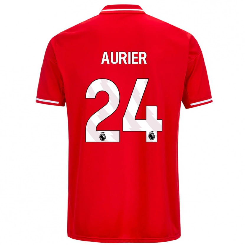 Danxen Mann Serge Aurier #24 Rød Hvit Hjemmetrøye Drakt Trøye 2025/26 Skjorter T-Skjorte