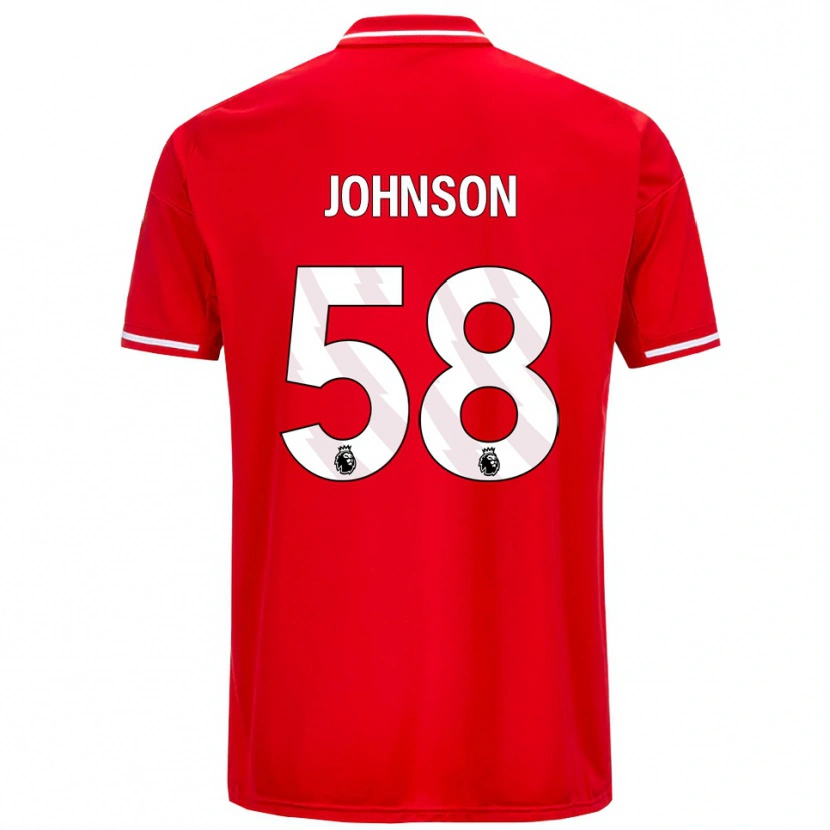Danxen Mann Pharrell Johnson #58 Rød Hvit Hjemmetrøye Drakt Trøye 2025/26 Skjorter T-Skjorte