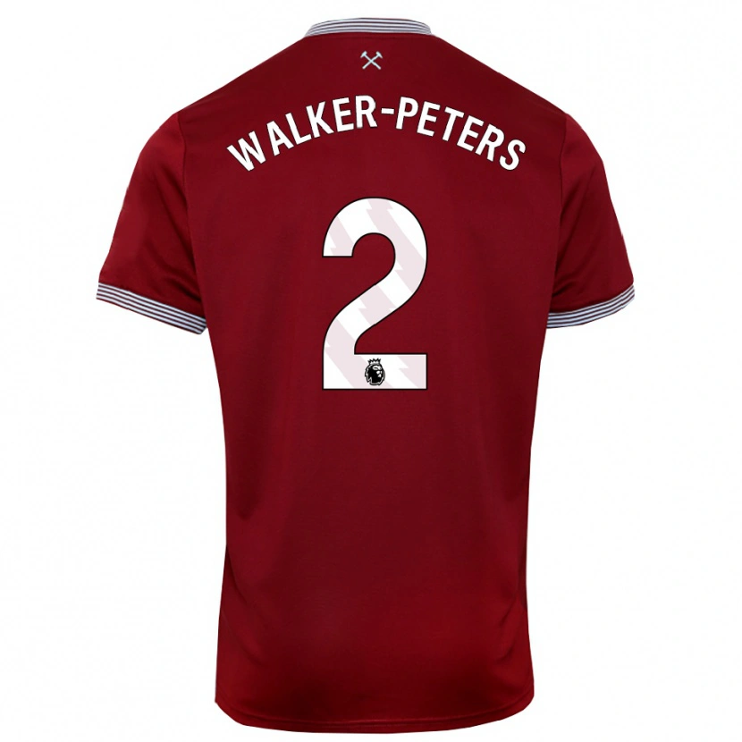 Danxen Mann Kyle Walker-Peters #2 Burgunder Hvit Hjemmetrøye Drakt Trøye 2025/26 Skjorter T-Skjorte