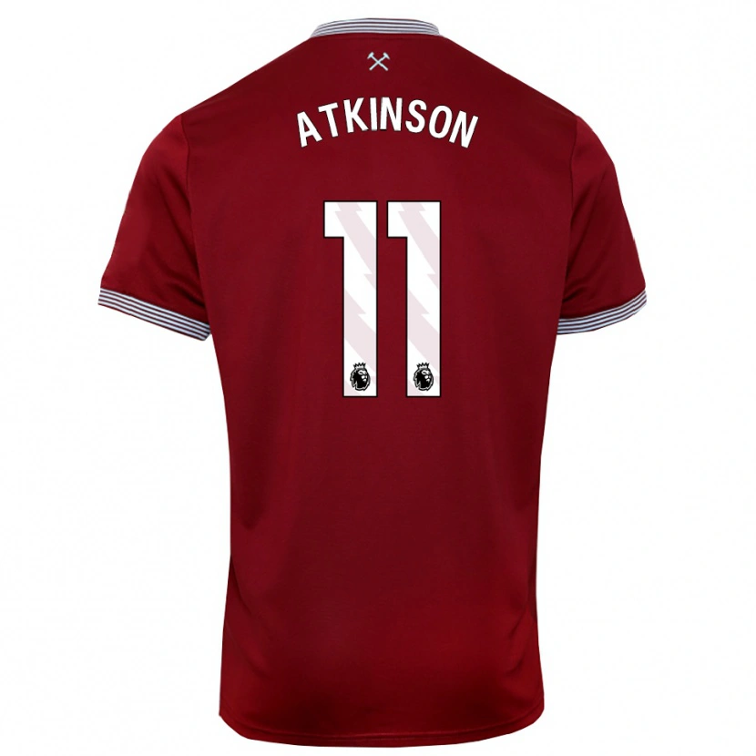Danxen Mann Izzy Atkinson #11 Burgunder Hvit Hjemmetrøye Drakt Trøye 2025/26 Skjorter T-Skjorte
