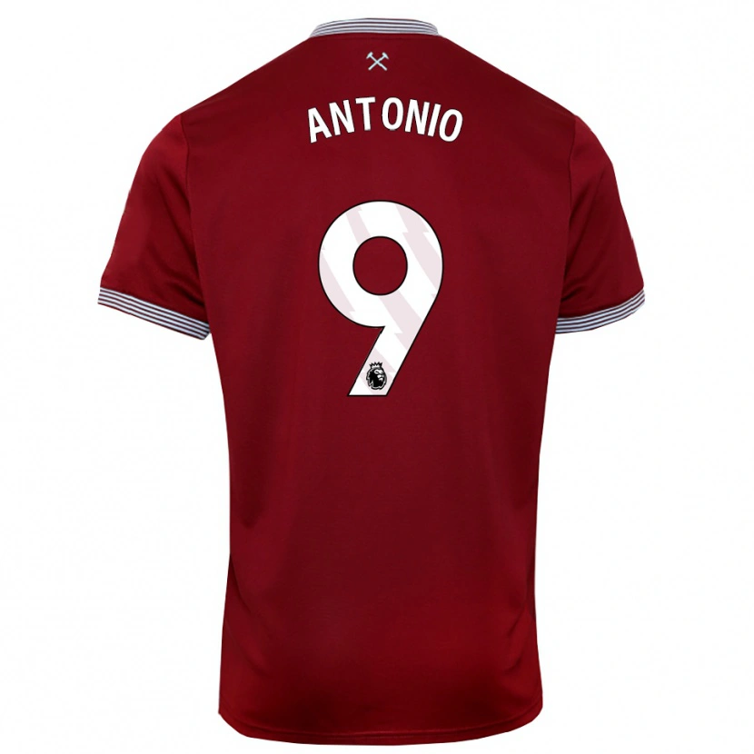 Danxen Mann Michail Antonio #9 Burgunder Hvit Hjemmetrøye Drakt Trøye 2025/26 Skjorter T-Skjorte