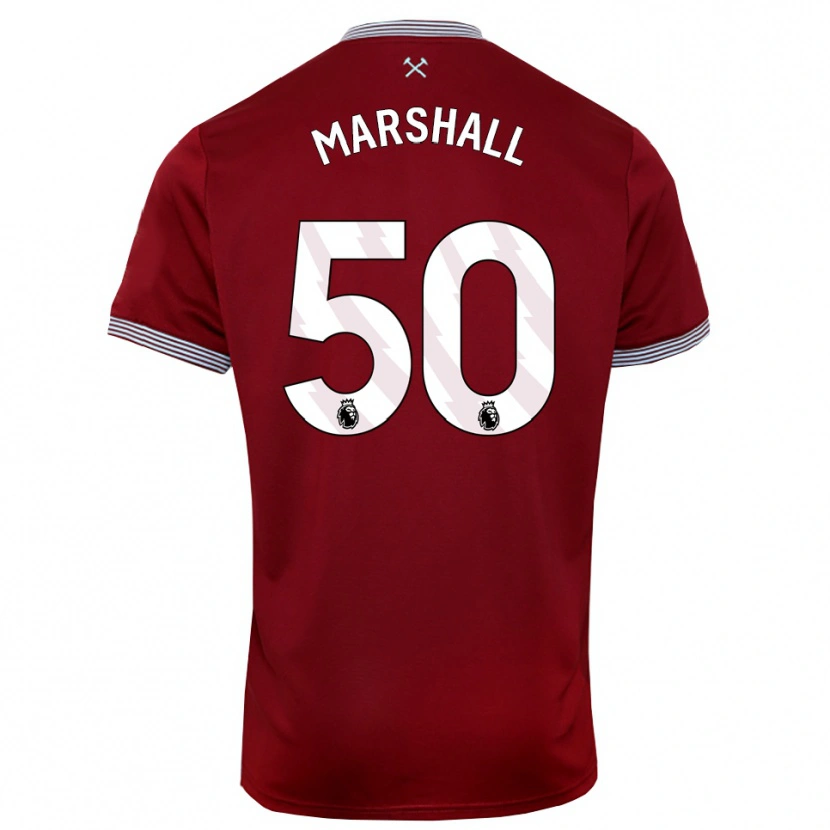 Danxen Mann Callum Marshall #50 Burgunder Hvit Hjemmetrøye Drakt Trøye 2025/26 Skjorter T-Skjorte