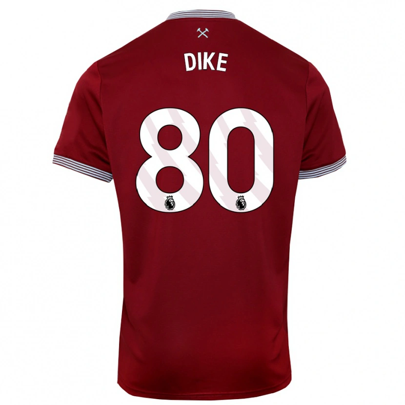 Danxen Mann Andre Dike #80 Burgunder Hvit Hjemmetrøye Drakt Trøye 2025/26 Skjorter T-Skjorte