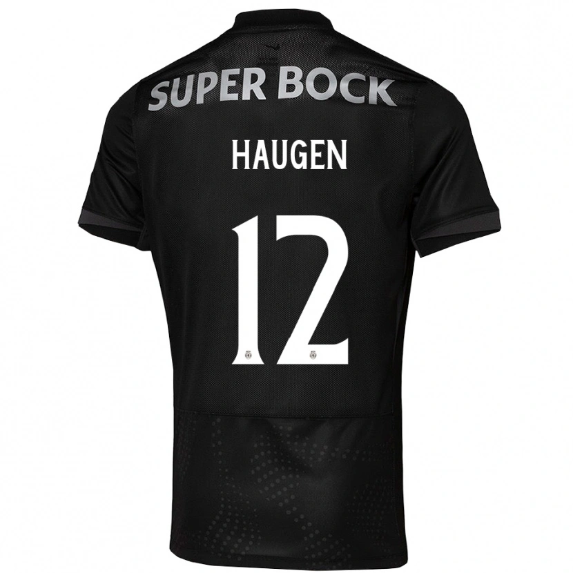 Danxen Mann Madison Haugen #12 Svart Hvit Bortetrøye Drakt Trøye 2025/26 Skjorter T-Skjorte