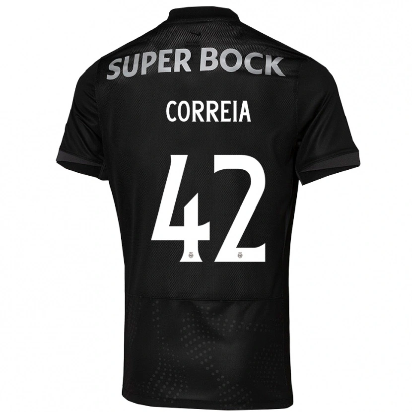 Danxen Mann Maísa Correia #42 Svart Hvit Bortetrøye Drakt Trøye 2025/26 Skjorter T-Skjorte