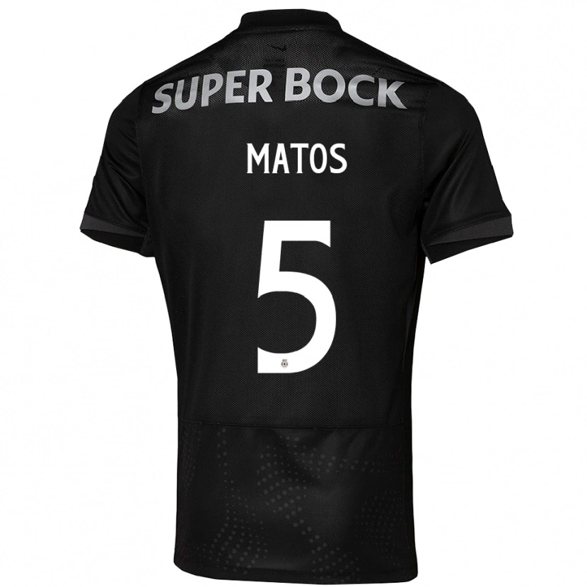 Danxen Mann Sérgio Matos #5 Svart Hvit Bortetrøye Drakt Trøye 2025/26 Skjorter T-Skjorte