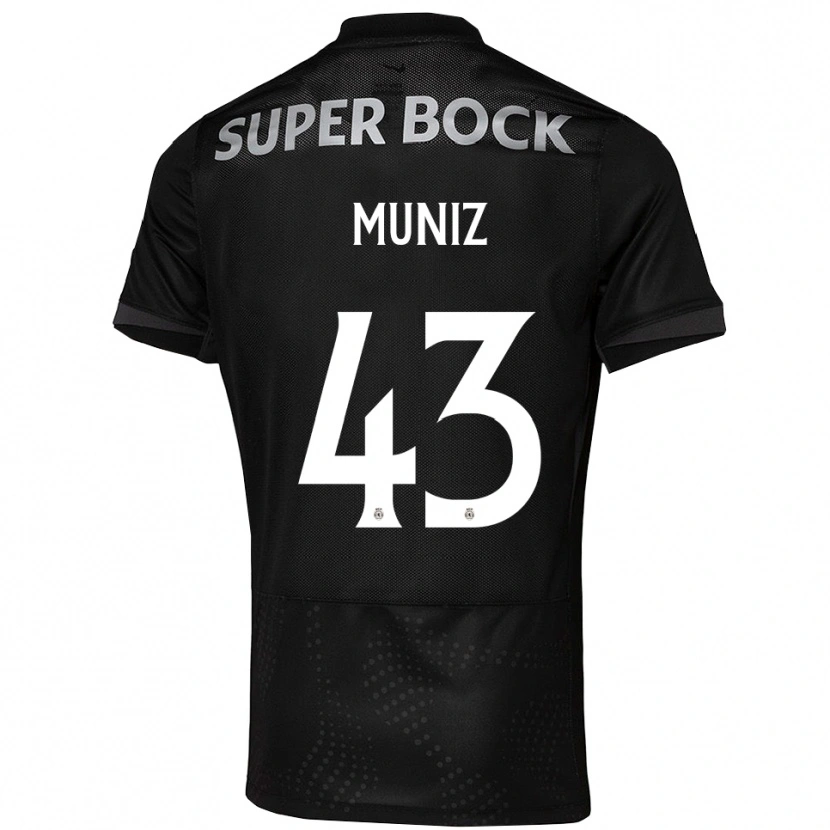 Danxen Mann João Muniz #43 Svart Hvit Bortetrøye Drakt Trøye 2025/26 Skjorter T-Skjorte