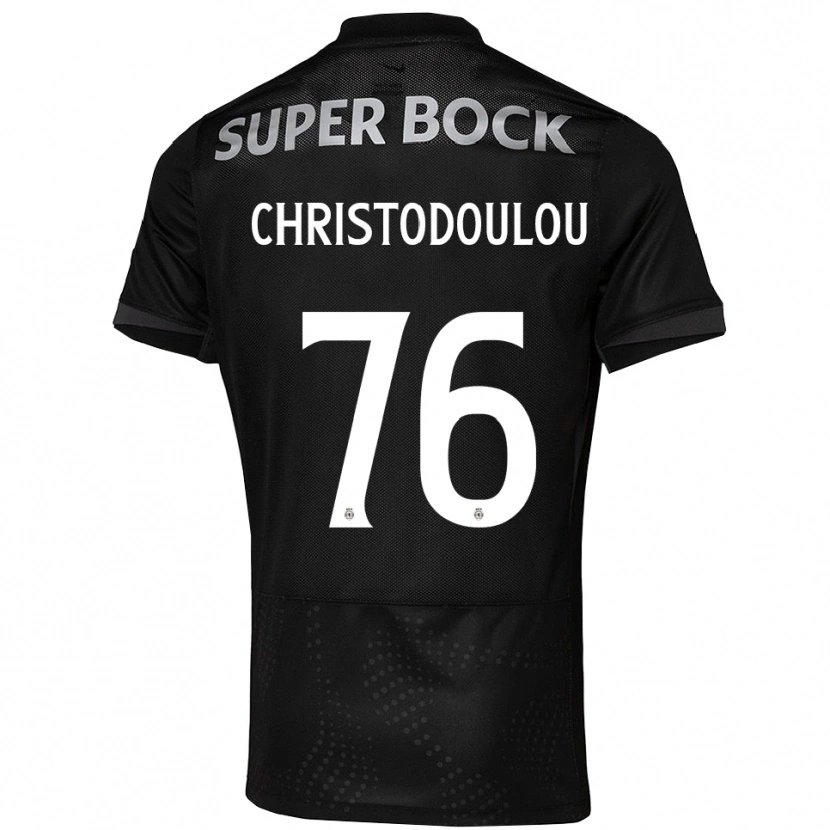 Danxen Mann Argyris Christodoulou #76 Svart Hvit Bortetrøye Drakt Trøye 2025/26 Skjorter T-Skjorte