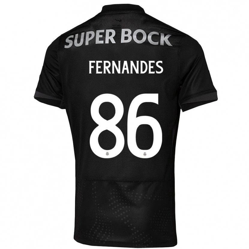 Danxen Mann Emanuel Fernandes #86 Svart Hvit Bortetrøye Drakt Trøye 2025/26 Skjorter T-Skjorte