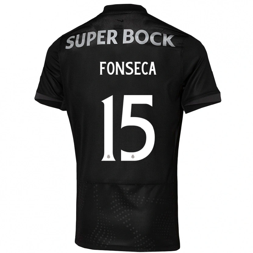 Danxen Mann Beatriz Fonseca #15 Svart Hvit Bortetrøye Drakt Trøye 2025/26 Skjorter T-Skjorte
