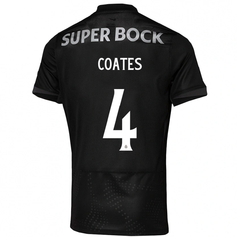 Danxen Mann Sebastian Coates #4 Svart Hvit Bortetrøye Drakt Trøye 2025/26 Skjorter T-Skjorte