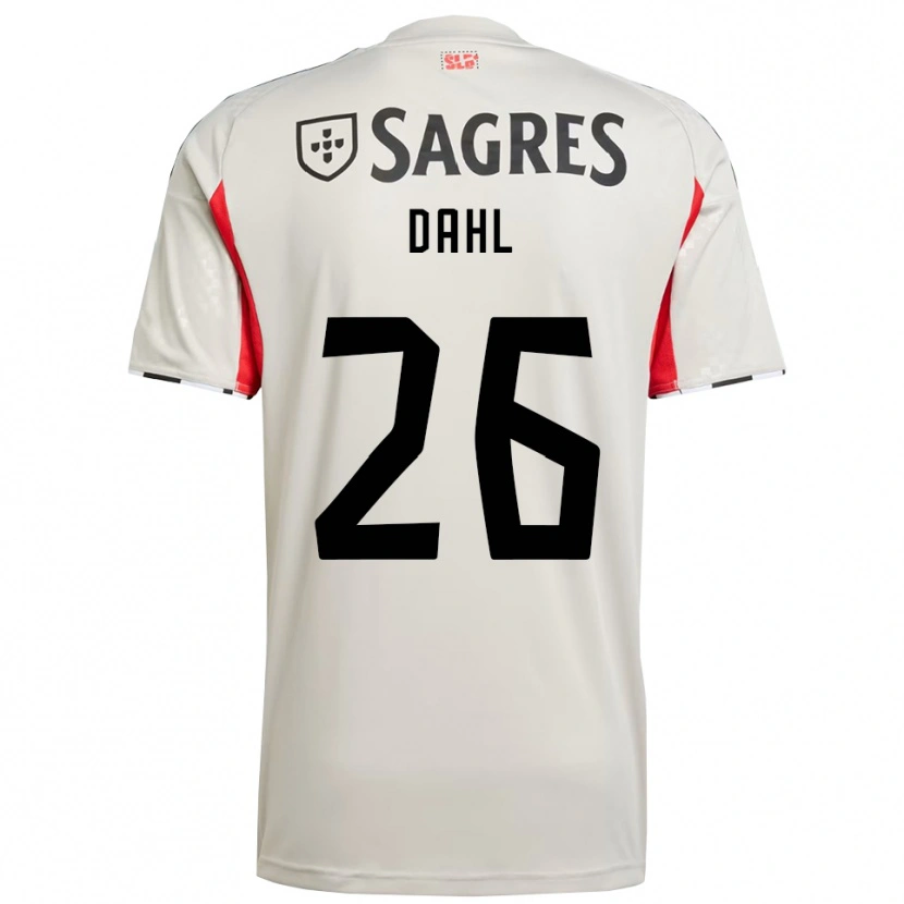 Danxen Mann Samuel Dahl #26 Off White Rød Bortetrøye Drakt Trøye 2025/26 Skjorter T-Skjorte
