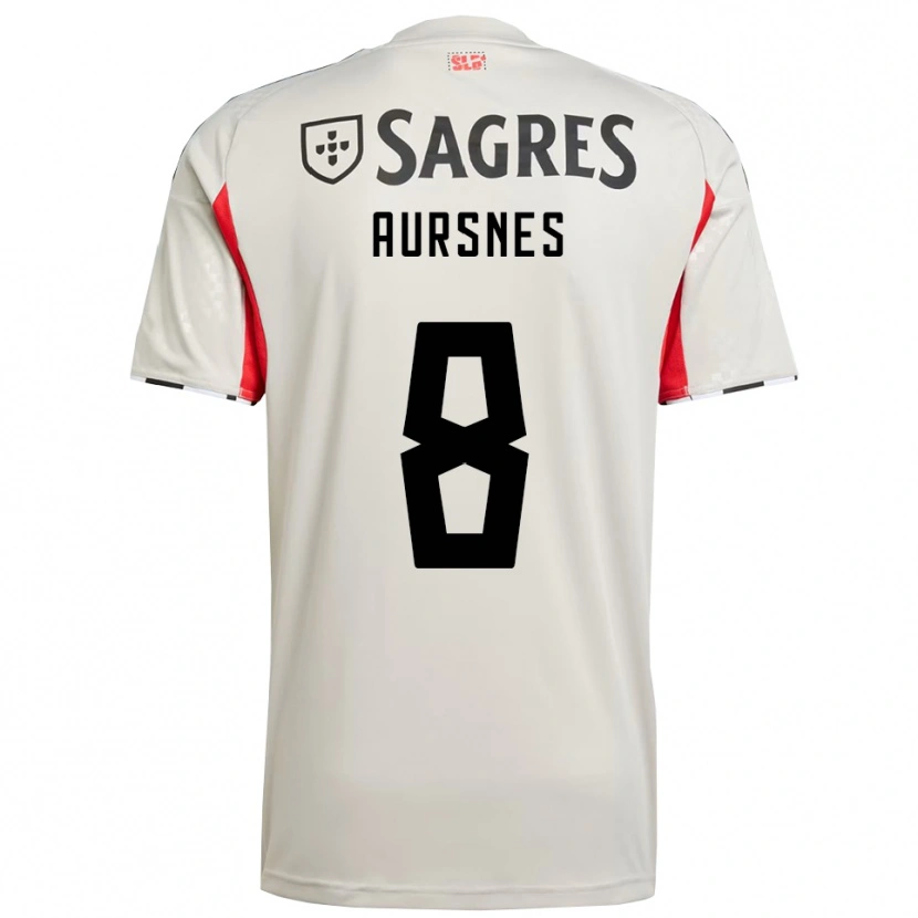 Danxen Mann Fredrik Aursnes #8 Off White Rød Bortetrøye Drakt Trøye 2025/26 Skjorter T-Skjorte