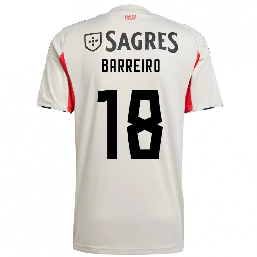 Danxen Mann Leandro Barreiro #18 Off White Rød Bortetrøye Drakt Trøye 2025/26 Skjorter T-Skjorte