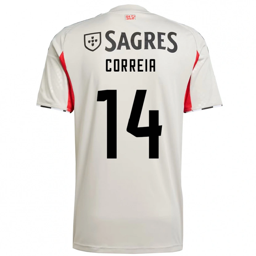 Danxen Mann Carolina Correia #14 Off White Rød Bortetrøye Drakt Trøye 2025/26 Skjorter T-Skjorte