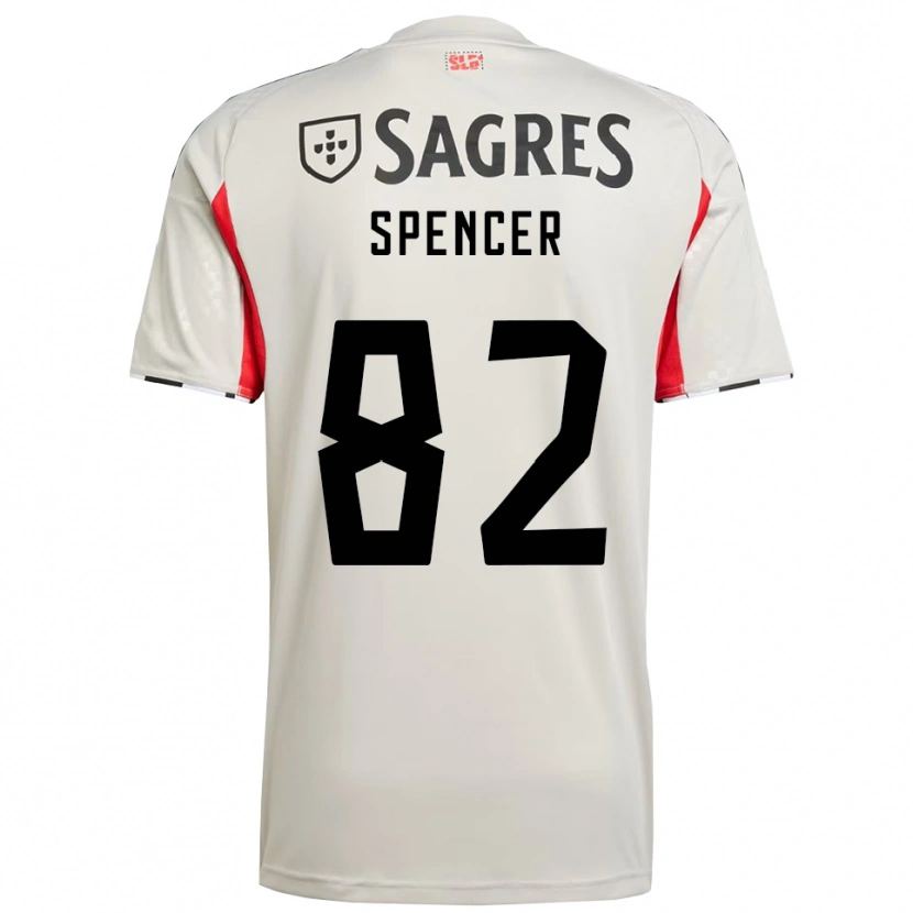 Danxen Mann Diogo Spencer #82 Off White Rød Bortetrøye Drakt Trøye 2025/26 Skjorter T-Skjorte