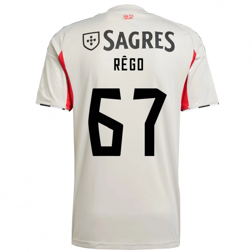 Danxen Mann Rodrigo Rêgo #67 Off White Rød Bortetrøye Drakt Trøye 2025/26 Skjorter T-Skjorte