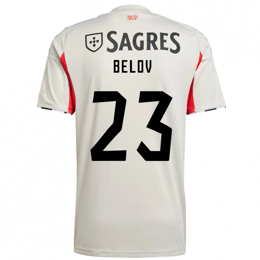 Danxen Mann Sevastian Belov #23 Off White Rød Bortetrøye Drakt Trøye 2025/26 Skjorter T-Skjorte