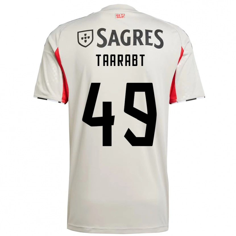 Danxen Mann Adel Taarabt #49 Off White Rød Bortetrøye Drakt Trøye 2025/26 Skjorter T-Skjorte