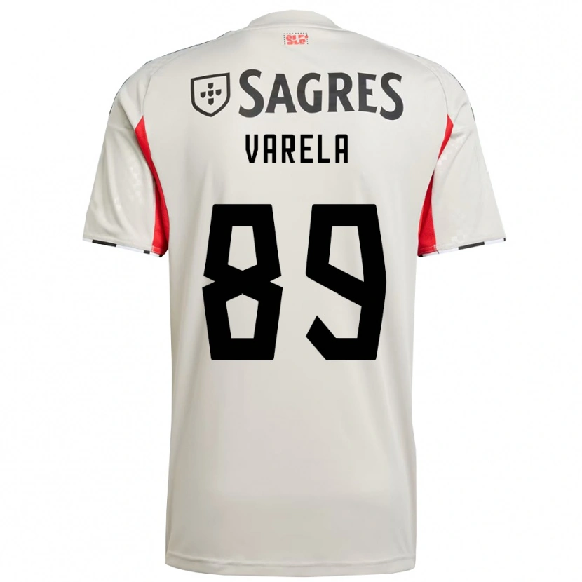 Danxen Mann Gustavo Varela #89 Off White Rød Bortetrøye Drakt Trøye 2025/26 Skjorter T-Skjorte