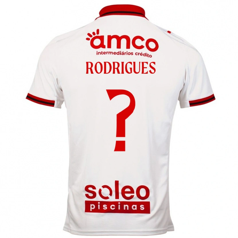 Danxen Mann David Rodrigues #0 Hvit Rød Bortetrøye Drakt Trøye 2025/26 Skjorter T-Skjorte