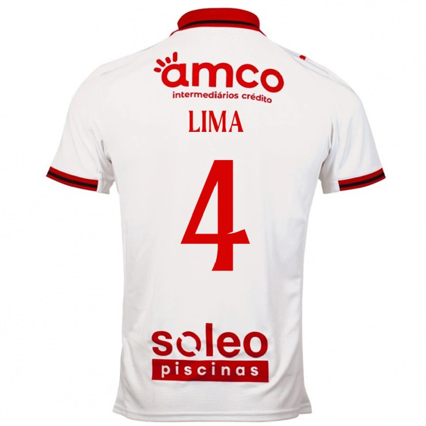 Danxen Mann Guilherme Lima #4 Hvit Rød Bortetrøye Drakt Trøye 2025/26 Skjorter T-Skjorte