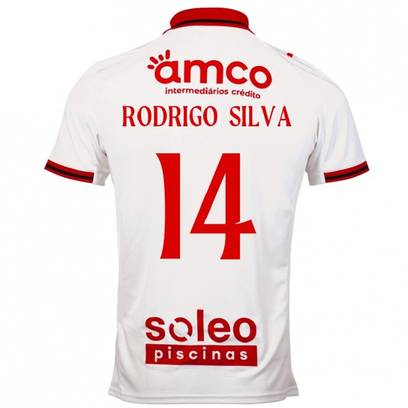 Danxen Mann Rodrigo Silva #14 Hvit Rød Bortetrøye Drakt Trøye 2025/26 Skjorter T-Skjorte